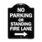 Signmission No Parking or Standing Fire Lane W/ Right Arrow Heavy-Gauge Aluminum Sign, 24" x 18", BW-1824-23682 A-DES-BW-1824-23682 - alternate 1